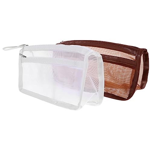 DIYEAH 2Stücke Dual Layer Mesh Pencil Case Large Capacity Organizer for Students Transparent Design for Stationery Storage for School and Office Use von DIYEAH