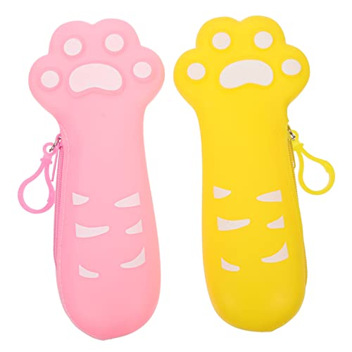 DIYEAH 2Stücke Katzenpfoten Stiftbeutel für Große Kapazität Reißverschluss Design Leicht zu Reinigen für Stifte und Schreibwaren und Schule von DIYEAH