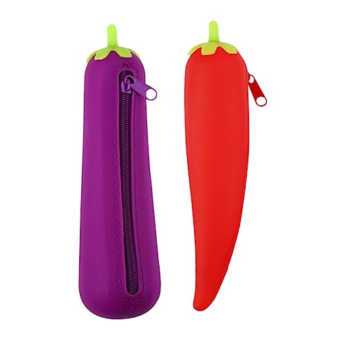 DIYEAH 2stücke Obst-stiftetasche Aus Silikon Federmäppchen Mit Reißverschluss Stift-Organizer Für Schreibwaren Schulbedarf Für Junge Mädchen Praktische Aufbewahrung Für von DIYEAH