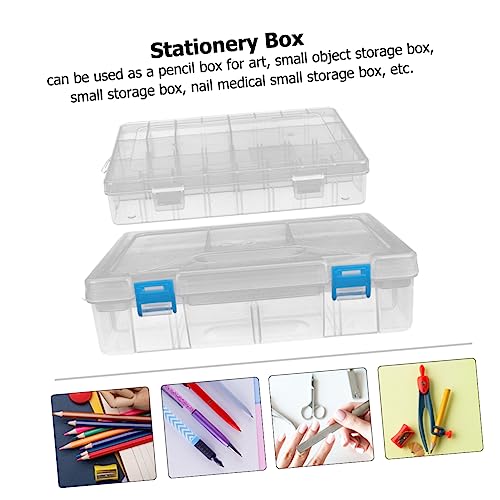 DIYEAH Schreibwaren-Box Organizer 2 Stück Stift Box Lagerung Kunststoff Schulbedarf von DIYEAH