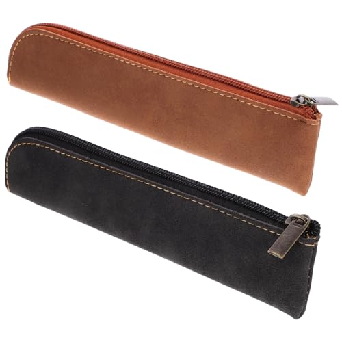 DIYEAH 2stücke Federmäppchen Mit Reißverschluss Ästhetische Bleistifttasche Aus Pu Süßes Federmäppchen Für Stifte Lineale Make-up-Pinsel Und Schulbedarf von DIYEAH