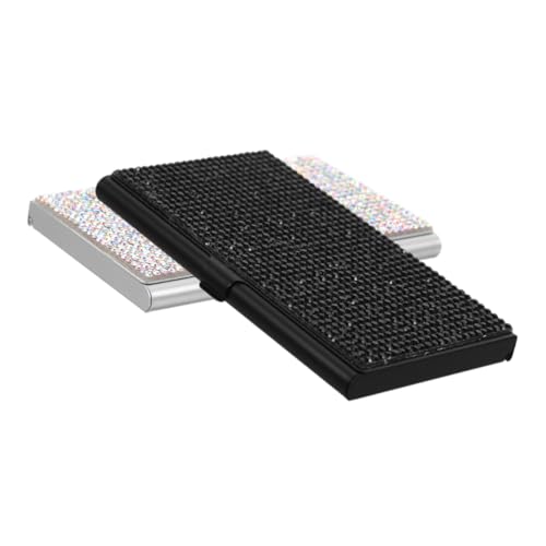 DIYEAH 2stücke Eleganter Metall Visitenkartenhalter Aluminiumlegierung Ultra-dünnes Kartenetui Für Und Schwarzer Und Silberner Kartenbox von DIYEAH