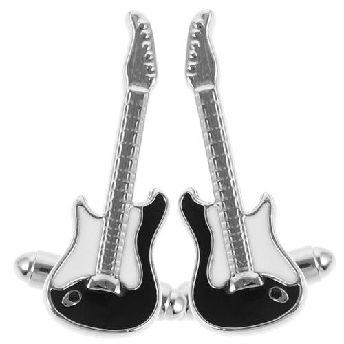 DIYEAH 2stücke Herren Hemd Manschettenknöpfe Gitarre Design Messing Knöpfe Für Kleidung Anzug Accessoires Mit Hochglanzpolierter Oberfläche Und Abrundeten Kanten von DIYEAH
