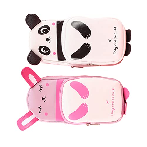 DIYEAH 2stücke Kawaii Federmäppchen Für Mädchen Süße Pu Stiftetaschen Praktische Und Tragbare Schreibwaren Etuis Hase Panda von DIYEAH