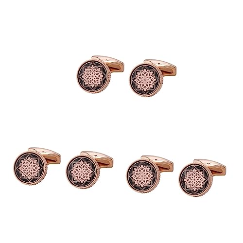 DIYEAH 3 Paare Manschettenknöpfe Herz Halskette Hardware-schlüsselanhänger Offener Klobiger Ring S925 Halskette Ringe Malen Modefinger Klaue Halskette Umweltschutz Kupferlegierung Golden von DIYEAH
