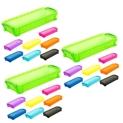 DIYEAH 3 Sätze Bunte Schreibwarenbox Federmäppchen Aufbewahrung Durchsichtig Großer Bleistift Organizer Behälter Stifteetui Stifte Tragetasche Bleistift Verpackungs 8 Stück * 3 von DIYEAH