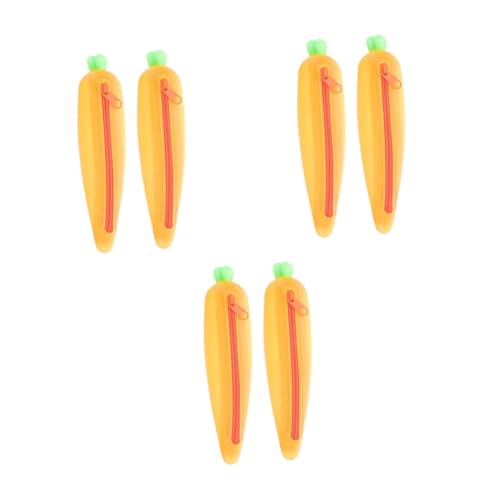 DIYEAH 6stücke Cartoon Karotten Federmäppchen Lustige Und Tragbare Stifttasche Für Mädchen Aufbewahrung Von Schreibwaren Und Geschenken Für Familie Und von DIYEAH