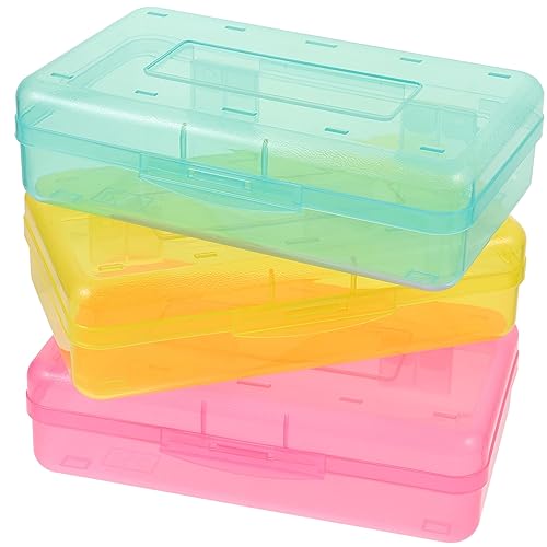 DIYEAH 3 Stück Federmäppchen Aus Kunststoff Federmäppchen Für Mädchen Hallo Bleistiftspeicherfall Tragbarer Bleistiftfall Federmäppchen Bemalen Fächer Etui Federmäppchen Plastik von DIYEAH