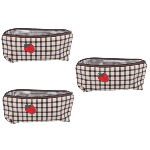 DIYEAH 3 Teiliges Federmäppchen Groß Mit Schönem Reißverschluss Federmäppchen Mit Cartoon Muster Hello Federmäppchen Federmäppchen Für Die Aufbewahrung Organizer Erdbeere Damen von DIYEAH