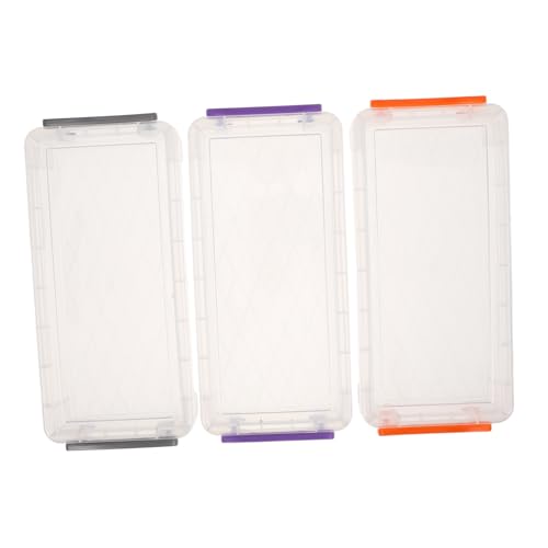 DIYEAH 3-teilige Federmäppchen-Box: Durchsichtiger Aufbewahrungsbehälter Für Die Organisation in Der Schule, Stapelbarer Buntstift-Organizer, Stifteetui Kunststoff Für von DIYEAH