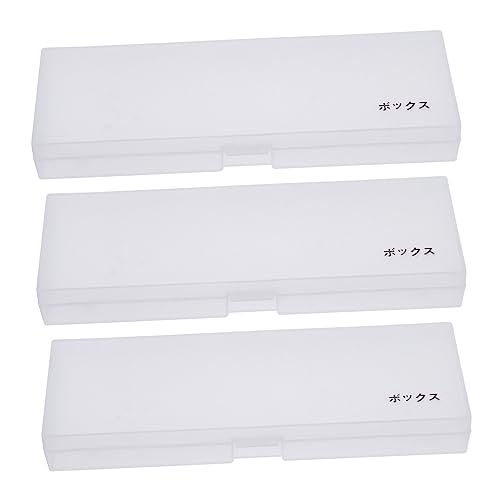 DIYEAH 3Er-Box Aufbewahrungskiste lagercontainer stiftekoffer kalemlik Dauerhaft Stifte + Bleistift schreibwaren Aufbewahrungsbehälter für Stifte Federmäppchen Transparent von DIYEAH