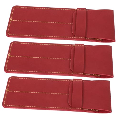 DIYEAH 3stücke Kugelschreiberhalter Leder Stifthülle Stifttasche Füllfederhalterhülle Für Zwei Stifte Organisation Und Aufbewahrung Kompakt Tragbar von DIYEAH