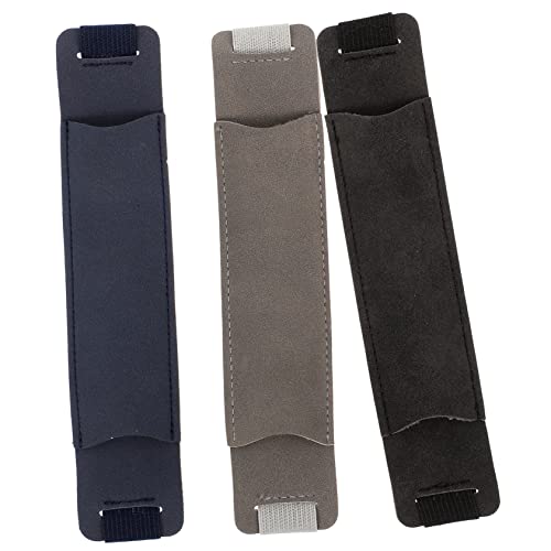 DIYEAH 3 Stück Leder Stiftabdeckungen Für Notizbücher Dicke Stifthüllen Mit Gummiband Schutz Für Füllfederhalter Stilvolle Reisestifttaschen in Schwarz Grau Und Dunkelblau von DIYEAH