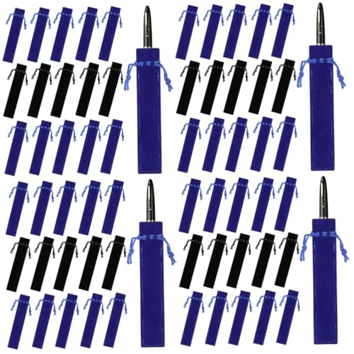 DIYEAH 4 Sätze Stiftetui Stifthalter Kleine Stifttasche Füllfederhalterhülle Samtstifthüllen Canvas Stiftetasche Samt Kits Sachet Transparentes Federmäppchen 50 Stück * 4 von DIYEAH