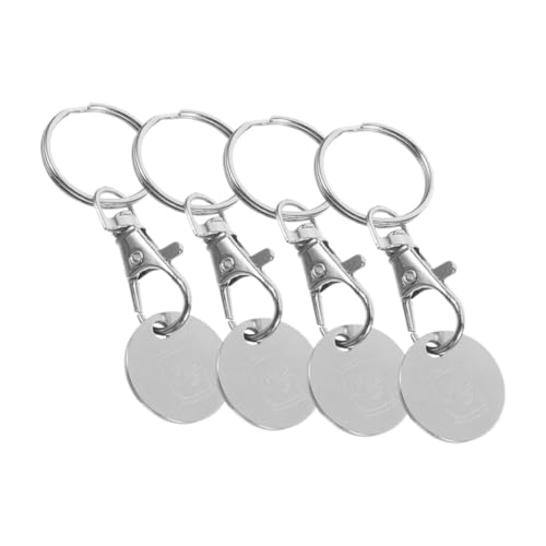 DIYEAH 4 Stück Einkaufswagenchip Schlüsselanhänger aus Tragbare Münze für Einkaufswagen Einfach Abnehmbar und Robust für Täglichen Gebrauch von DIYEAH