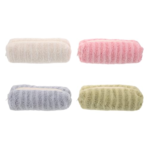 DIYEAH 4 Stück Federmäppchen Plüsch Federmäppchen Stifttasche Büro Schreibwaren Organizer mit Reißverschluss Make-up-Tasche für die Schule Teenager Mädchen Jungen Männer Frauen von DIYEAH