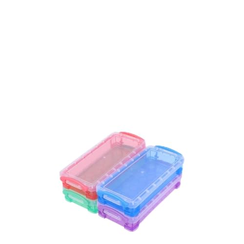 DIYEAH 4stücke Transparente Federmäppchen Aus Kunststoff Aufbewahrungsboxen Für Schreibwaren Kleine Kunststoff-Organizer Für Schule Und Büro Farbe von DIYEAH