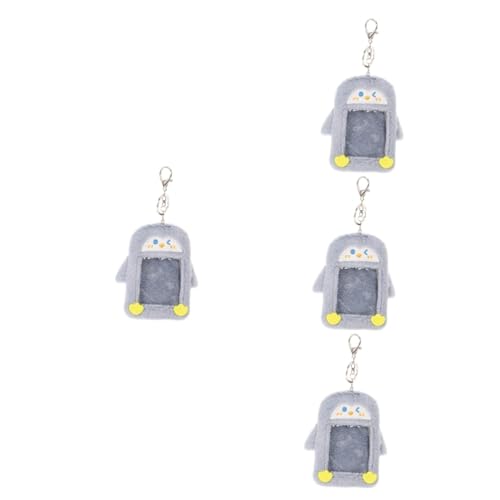DIYEAH 4 Stück Niedlicher Taschenanhänger Ausweishülle Plüsch Niedliche Kartenhalterhülle Kleiner Bus Tierplüsch Postkartenhülle Cartoons Schutz Hohl Cartoon Ausweishalter Mini Grau von DIYEAH