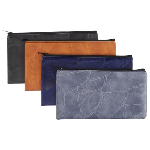 DIYEAH 4stücke Bankeinzahlungsbeutel Mit Reißverschluss Geldbeutel Aus Pu-Material Kleine Kosmetiktasche Rechteckige Geldbörse Für Schecks Und Rechnungen von DIYEAH