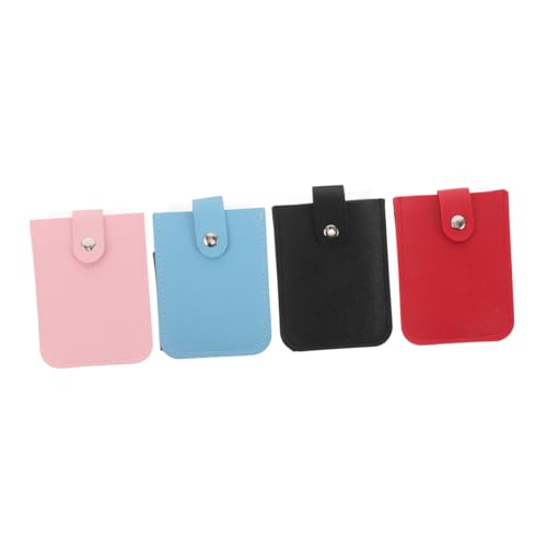 DIYEAH 4 Stück Teiliges Pull Out Karten Organizer aus PU Leder mit Druckknopfverschluss Minimalistisches Kartenetui für Kreditkarten Praktisch für Geschäftsreisen und Alltag von DIYEAH