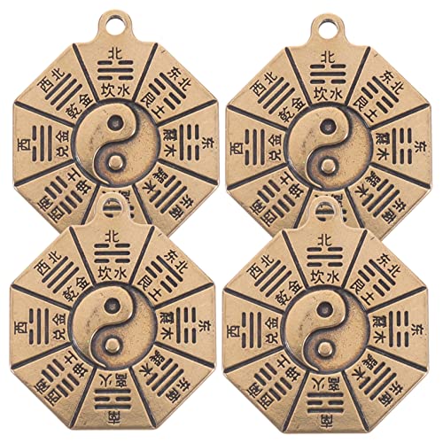 DIYEAH 4 Stücke Messing Bagua Keychain Charms Keychain Dekorative Schmuck Chinesischen Stil Ornament DIYEAH 4 Stücke Messing Bagua Keychain Charms Keychain Dekorative Schmuck Chinesischen Stil Ornament von DIYEAH