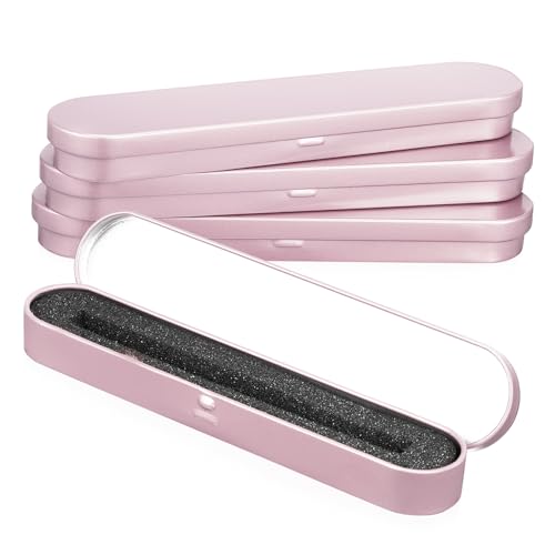 DIYEAH Stilvolles Roségoldenes 4-teiliges Stiftebox-Set Aus Metall Rechteckiges Federmäppchen Mit Weichem Innenfutter Für Stifte von DIYEAH