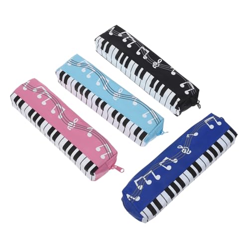 DIYEAH 4Stücke Teiliges Musiknoten Federmäppchen für Mädchen und Studenten Bleistiftbeutel aus Verschleißfestem Oxford für Schule und Klavierzubehör Waschbar und Leicht von DIYEAH