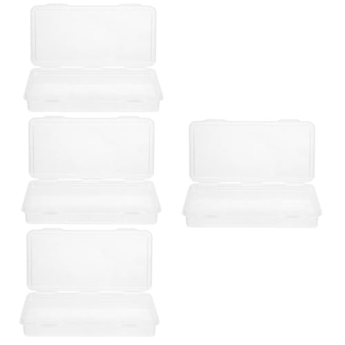 DIYEAH 4er-Box Für Pinsel Stifthalter Durchsichtige Stifteboxen Leere Stiftschachteln Hartes Federmäppchen Bleistift-aufbewahrungskorb Klares Federmäppchen Plastik von DIYEAH
