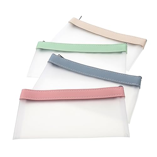 DIYEAH 4stücke Waschbare Federmäppchen Transparente TPU Stiftetasche Für Schüler Studenten Und Erwachsene Leichte Aufbewahrung Für Stifte Kosmetik Und Kleinigkeiten Für Unterwegs von DIYEAH
