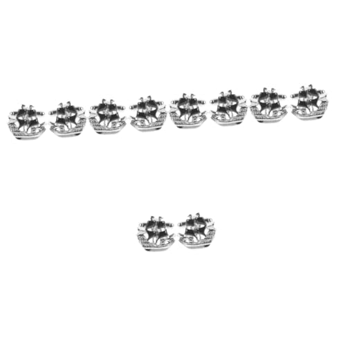 DIYEAH 5 Paare Segel-Manschettenknöpfe Arm Gürtel Geldbörse Krawatte Bogen uniform bescherung weihnachten valtinstaggeschenke Herrenmode Anzug Accessoire Nieten für Kleidungsdekor Kupfer von DIYEAH
