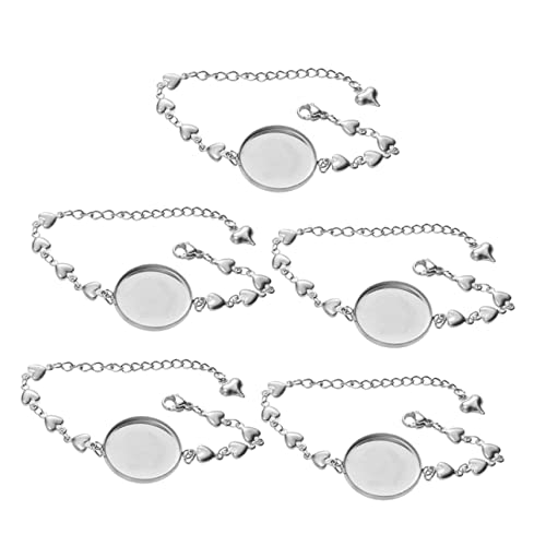 DIYEAH 5 Stück Teiliges Armband mit Diy Schmucktablett Silberne Wickelarmbänder mit Herzform für Schmuckherstellung Kreative Handwerkszubehör für Damen und Studenten von DIYEAH