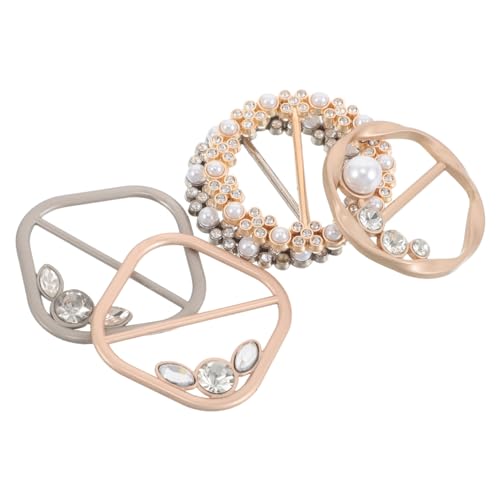 DIYEAH 5 Stück Teiliges Shirt Clip aus Metall Taillen Kordel Schnallen in Silber Gold und Mattfarben Figurbetonende Knotenclips für Damen T Shirts und Blusen Geeignet für Sommer und von DIYEAH