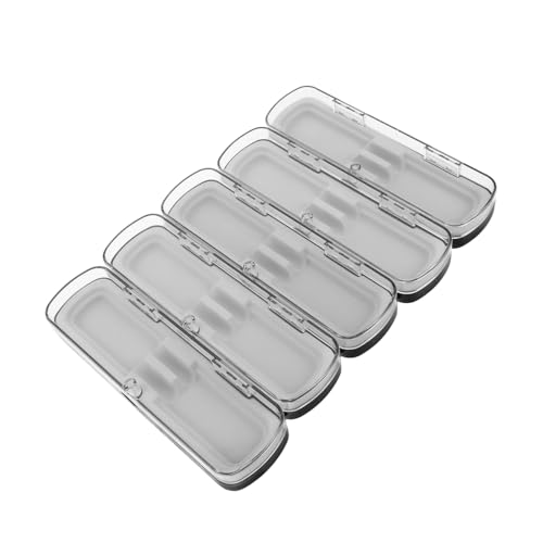 DIYEAH 5 Stück Teiliges Transparentes Kunststoff Stifteetui mit Fächern Leichtes Rechteckiges Federmäppchen Bruchsicherer Schreibtisch Organizer für Büro Schule und Zuhause von DIYEAH