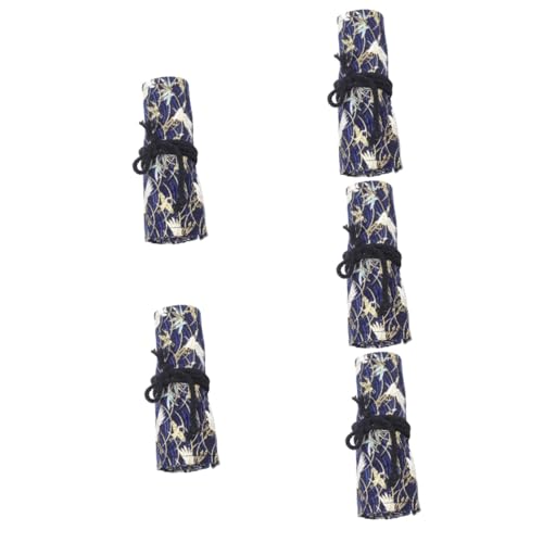 DIYEAH 5Er-Rolle -Stift-Vorhang-Stiftetui Leinentasche Retro-Stifthalter Deckel Beutel für Bleistifte Bürstenhalter Stiftverpackungs-Organizer Federmäppchen Baumwolle von DIYEAH