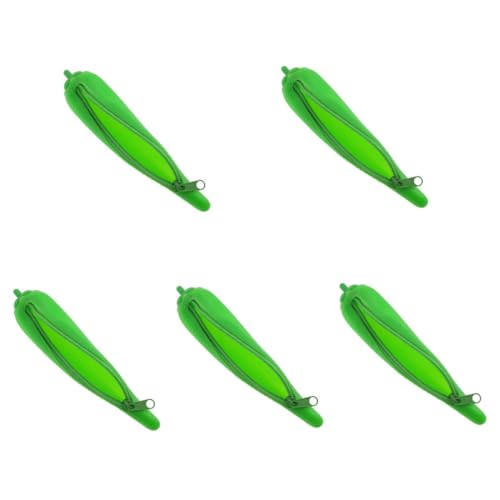 DIYEAH 5stücke Lovely Silikon Federmäppchen Mit Reißverschluss Grünes Chili Design Tragbare Stiftaufbewahrung Für Schüler Und Bürobedarf Stilvoller Organizer Für Schreibwaren Und von DIYEAH
