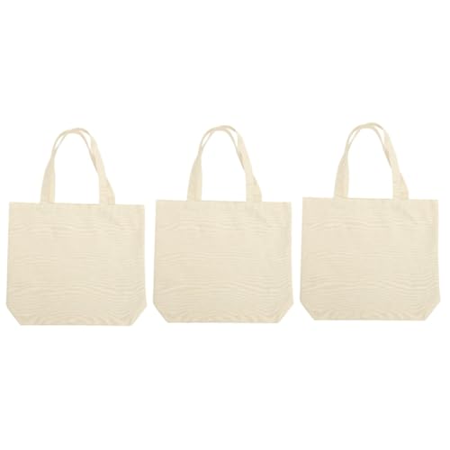 DIYEAH 6 Stck. Canvas Schultertasche Große Leichte Einkaufstasche Atmungsaktivem Canvas Vielseitige Handtasche für Shopping und Reisen Wiederverwendbar Unbedruckt von DIYEAH