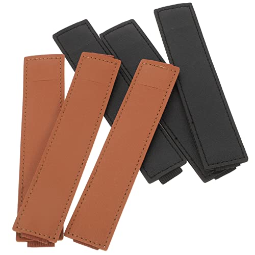 DIYEAH 6 Stück Kondensatorstifthülle Stiftetui mit elastischem Band Stiftetui für Notizbuch elastisches Federmäppchen Lederstifthalter Lederstiftbeutel elastischer Stoff von DIYEAH