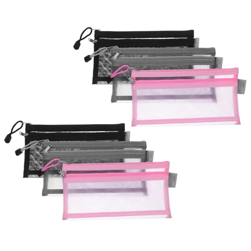 DIYEAH 6 Stück Teiliges Federmäppchen Reißverschluss Doppellagig Nylon Mesh Leicht Robust Vielseitig als Kosmetiktasche Büro Schule Reise Organizer von DIYEAH