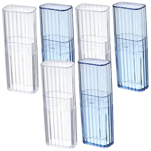 DIYEAH 6 Stück Tragbare Teilige Aufbewahrungsbox für Wattestäbchen und Zahnstochern Transparente Organizer für Reisen und Zuhause für Make Up und Kleine Gegenstände von DIYEAH