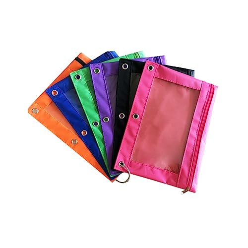 DIYEAH 6 Stück Transparente Stiftetaschen Aus Oxford Stoff Mit Reißverschluss DREI Löchern Und Luftlöchern Schwarz Orange Roségrün Für Bürobedarf Leicht Und von DIYEAH