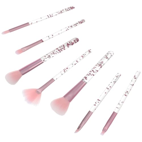 DIYEAH 7-teiliges Make-up-pinsel-set, Transparenter Glitzergriff, Weiche Nylonborsten, Inklusive Rouge-, Lidschatten-, Lippen- Und Augenbrauenpinsel, Tragbare Kosmetikwerkzeuge für Frauen Und von DIYEAH
