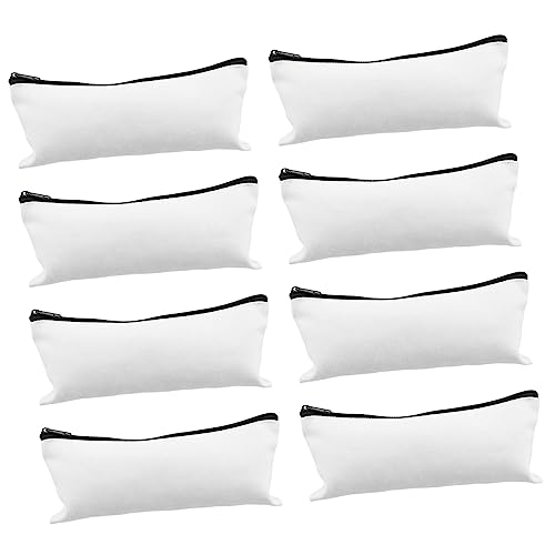 DIYEAH 8stücke Personalisierte Kosmetiktasche Mit Reißverschluss Reise-schminktasche Aus Canvas-Material Kulturbeutel Für Damen DIY Handwerk Tasche Kosmetikbehälter Für Reisen Und von DIYEAH