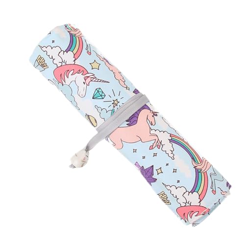 DIYEAH Bleistift-aufbewahrungs-Organizer Strickstifthalter Bleistiftbeutel Mit Einhornmuster Rollstifthalter von DIYEAH