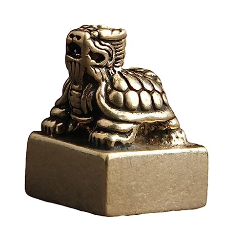 DIYEAH Drachen-Schildkröten-Siegel Schildkröten-Modellierung schmücken Miniaturfiguren Geschenke Ornament zartes Schildkrötendekor schildkröte stempel dekoration selber machen Antiquität von DIYEAH