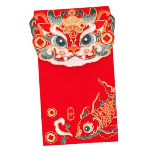 DIYEAH Eleganter Roter Geldbeutel Aus Canvas Mit Drachen-Design Und Stickerei Für Feierlichkeiten von DIYEAH