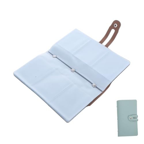 DIYEAH Geschäftskartenhalter Patch-Kabel Ersatzaufkleberpapier Ärmelaufkleber Kreditkartenaufbewahrung Portabler Kartenhalter Visitenkartenbuch Kreditkartenorganisator PVC Light Green von DIYEAH