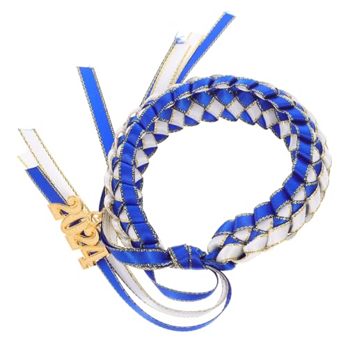DIYEAH Graduation Armband mit Handgewebtem Seil Stilvolles Freundschaftsband mit Weiß Blauem Schmetterlingsknoten Verstellbares für Frauen und Mädchen zur Abschlussfeier von DIYEAH
