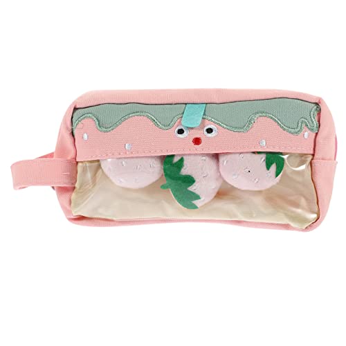 DIYEAH Erdbeer Federmäppchen mit Großem Fassungsvermögen Cartoon Stiftetasche für Schule und Büro Reißfest und Waschbar Organizer für Stifte und Schreibwaren Leicht und Langlebig von DIYEAH