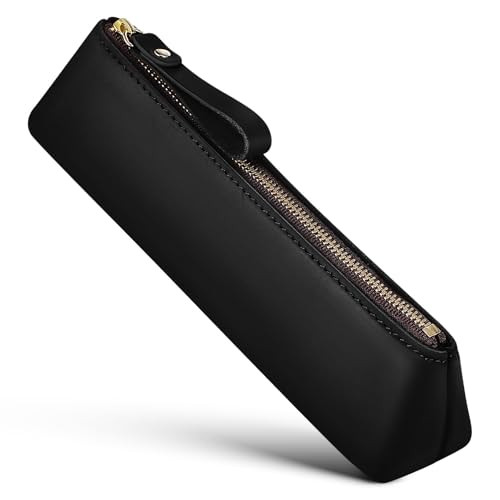 DIYEAH Federmäppchen Leder Schmal Mit Reißverschluss Stiftetasche Für Markers Stifte-Organizer Kleine Reisen Tasche Aufbewahrungsbox Schreibwarentasche von DIYEAH