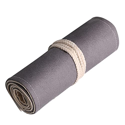 DIYEAH Handgemachtes Federmäppchen Aus Grauem Canvas Große Bleistifttasche Mehrere Fächer für Zeichenzubehör von DIYEAH